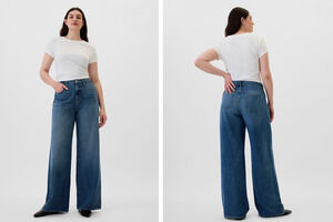 Gap High Rise Wide Leg Jeans Womens Size 10 30R Dark Wash NWT